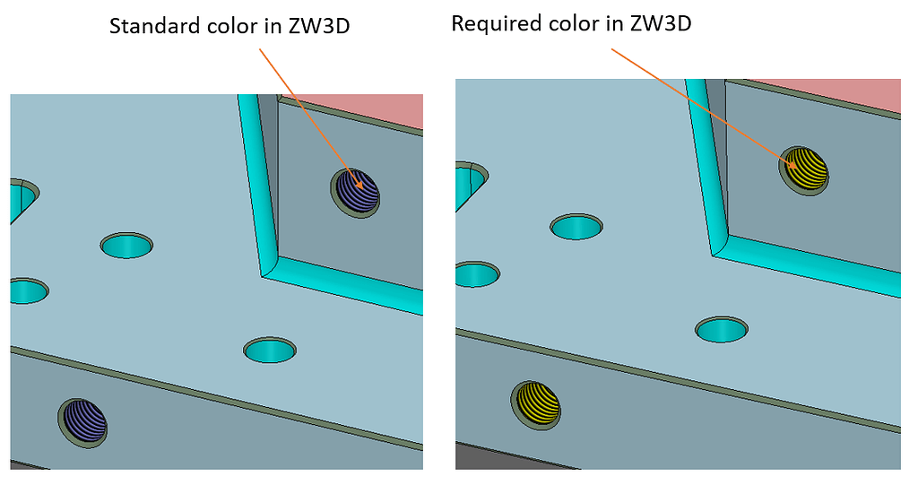 Thread color in the 3D model - ZW3D CAD - ZW3D Forum