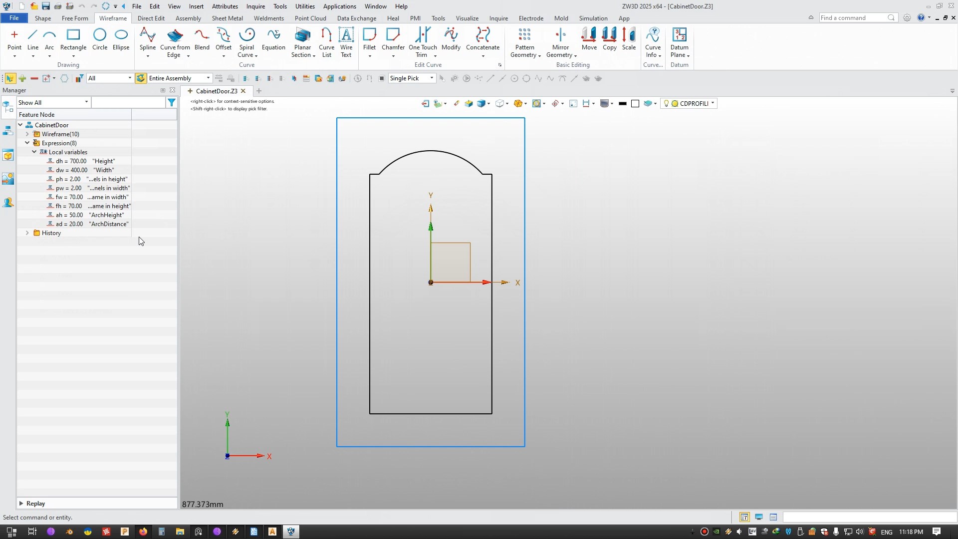 ZW3D Parametric Cabinet door design Full Tutorial.mp4_snapshot_05.06_2024.06.25_00.20.31